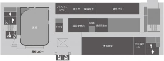 本庁舎4階のフロアマップ