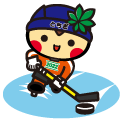 アイスホッケー選手のとちまるくんのイラスト