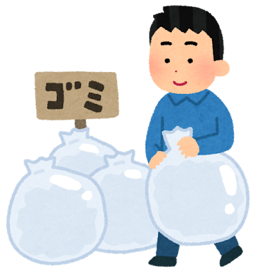 ごみを出す男性