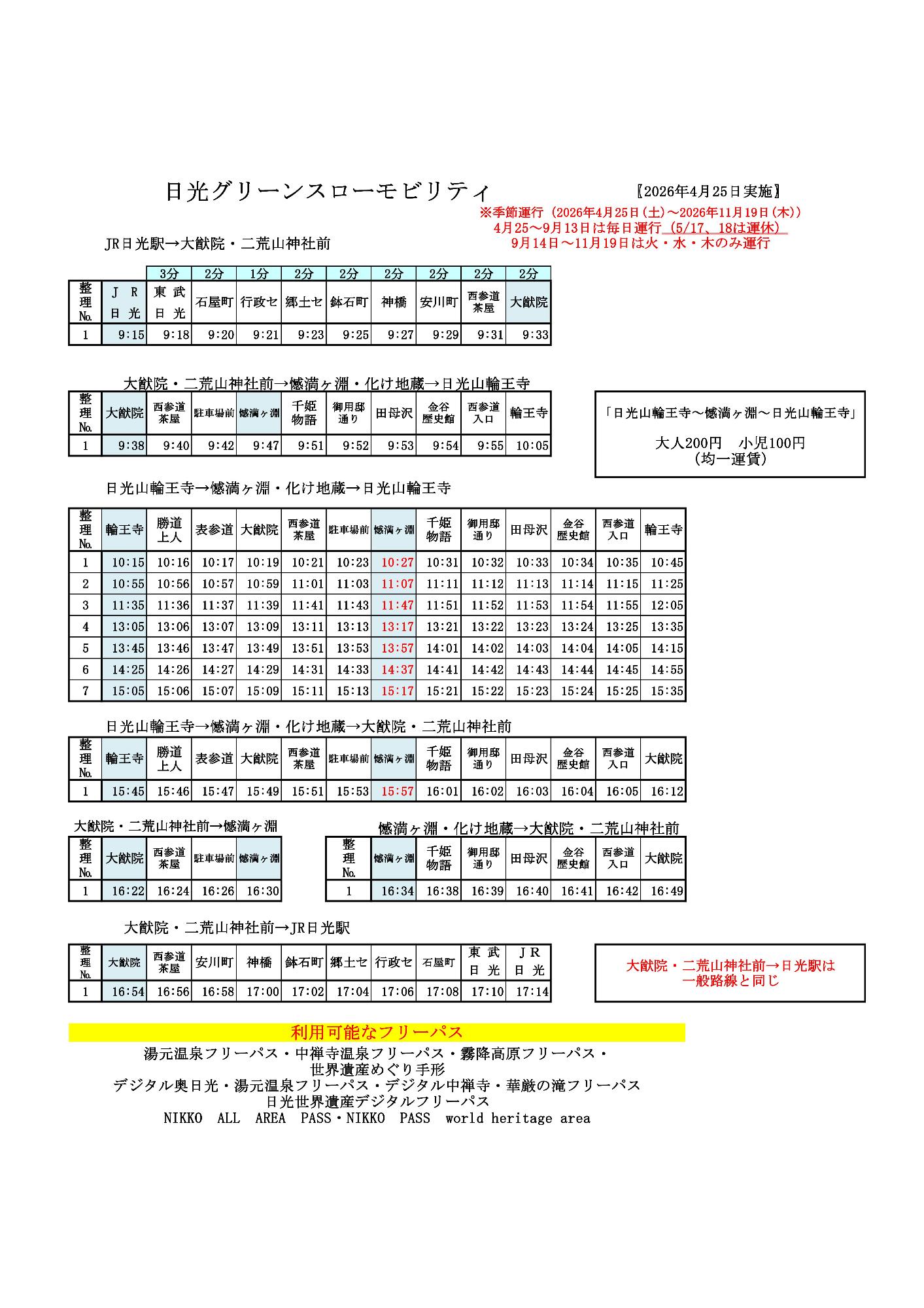 時刻表