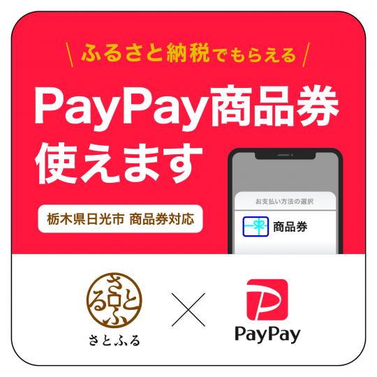 ふるさと納税でもらえる PayPay商品券使えます 栃木日光市 商品券対応 さとふる×PayPa