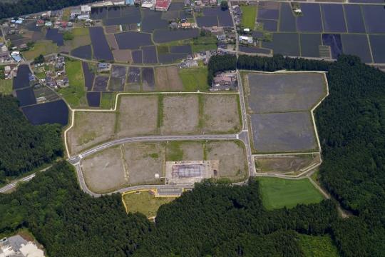 日光産業団地の区画を上空から写した写真