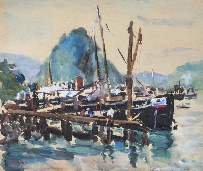 小杉放菴記念日光美術館展覧会大いなる山々のチラシ表面です。